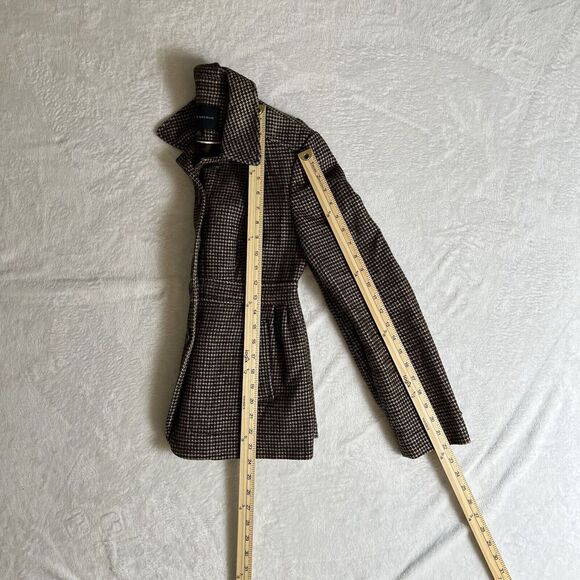 Banana Republic Women’s Wool Blend Houndstooth Blazer Size S 2 Brown Britishcore - Picture 8 of 9